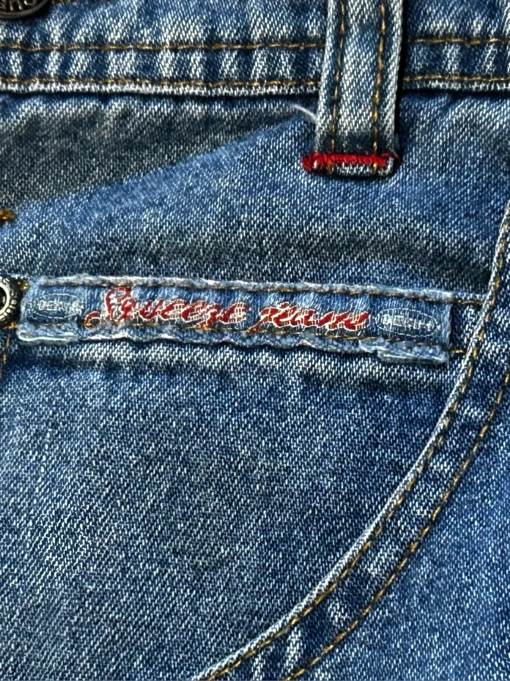 Squeeze Jeans Vintage Y2K Denim Short Overalls Romper Size L